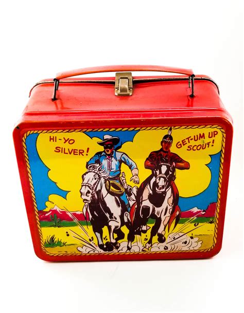 the real mccoys metal lunch box|1980s lunch boxes.